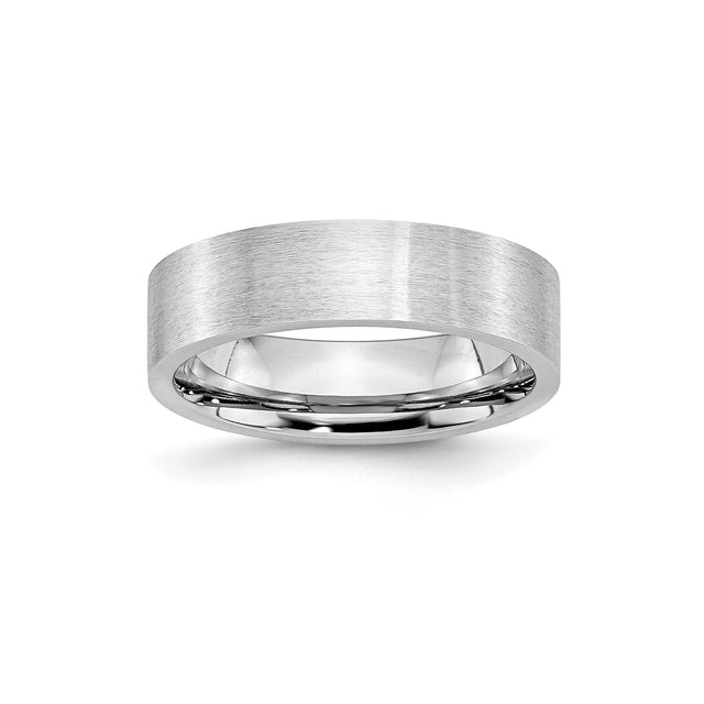 Satin, Flat wedding band ring