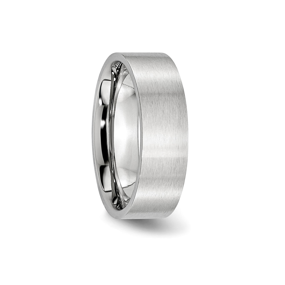 Satin, Flat wedding band ring detail view