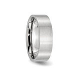 Satin, Flat wedding band ring detail view