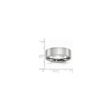 Satin, Flat wedding band ring shown for scale