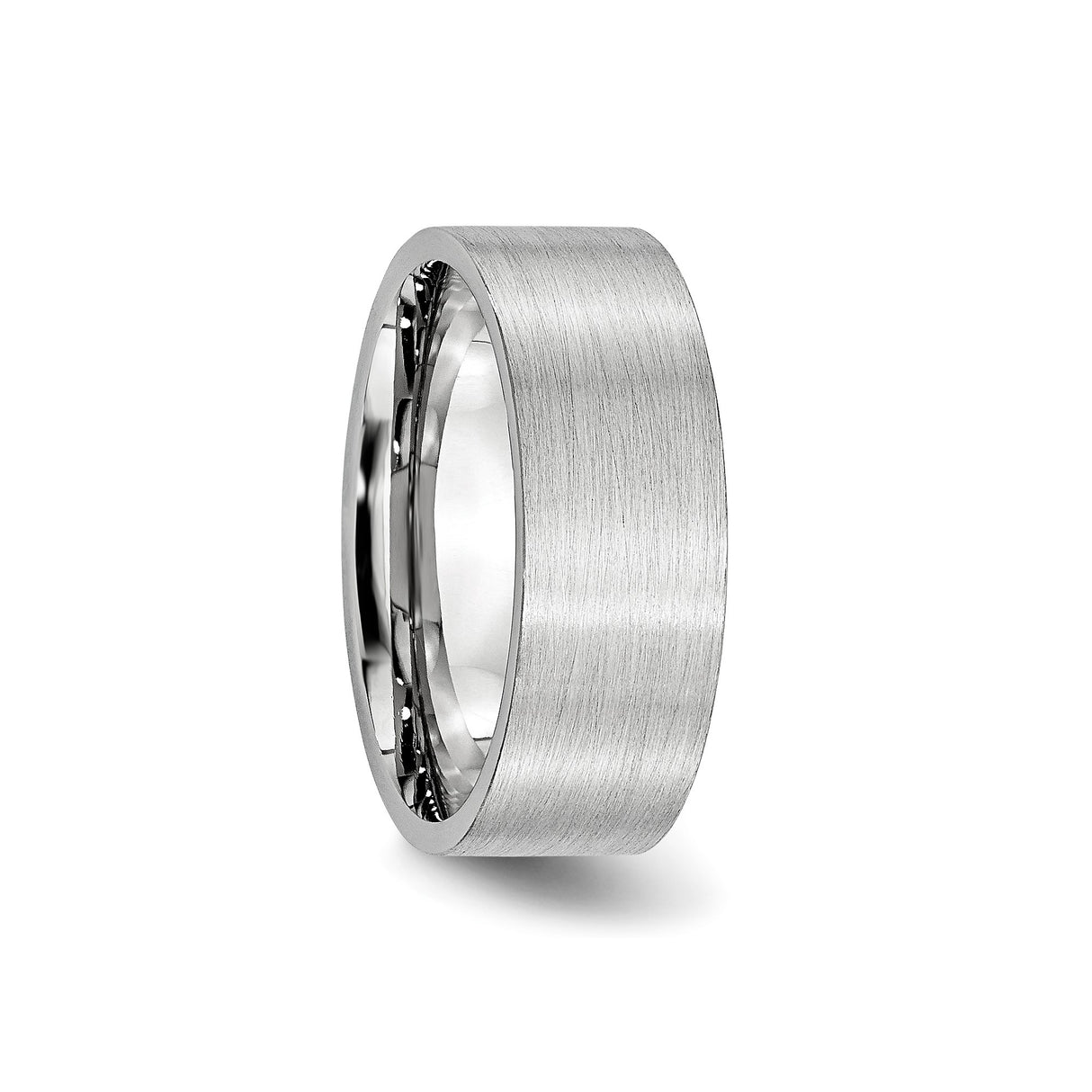 Satin, Flat wedding band ring detail view