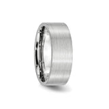 Satin, Flat wedding band ring detail view