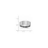 Satin, Flat wedding band ring shown for scale
