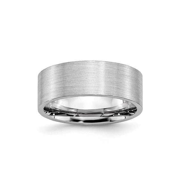 Satin, Flat wedding band ring