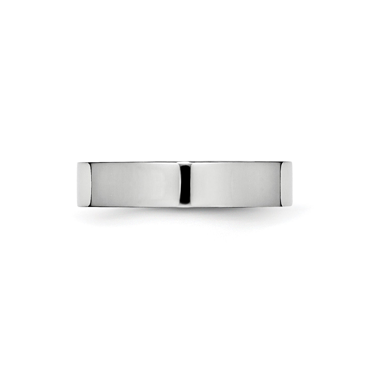 Flat wedding band ring detail view