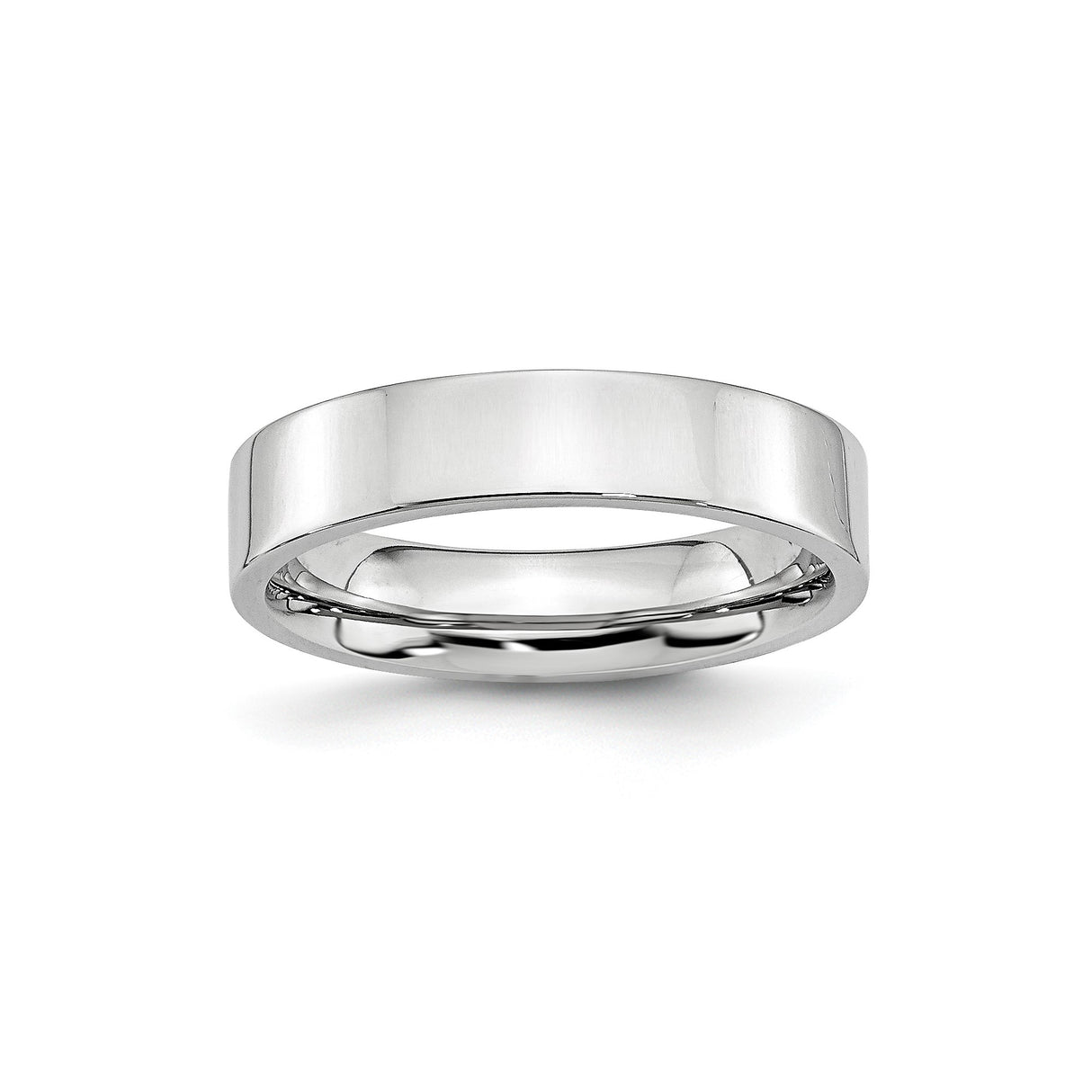Flat wedding band ring