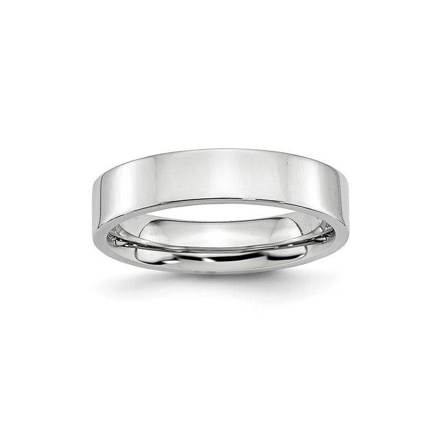 Flat wedding band ring