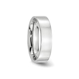 Flat wedding band ring detail view