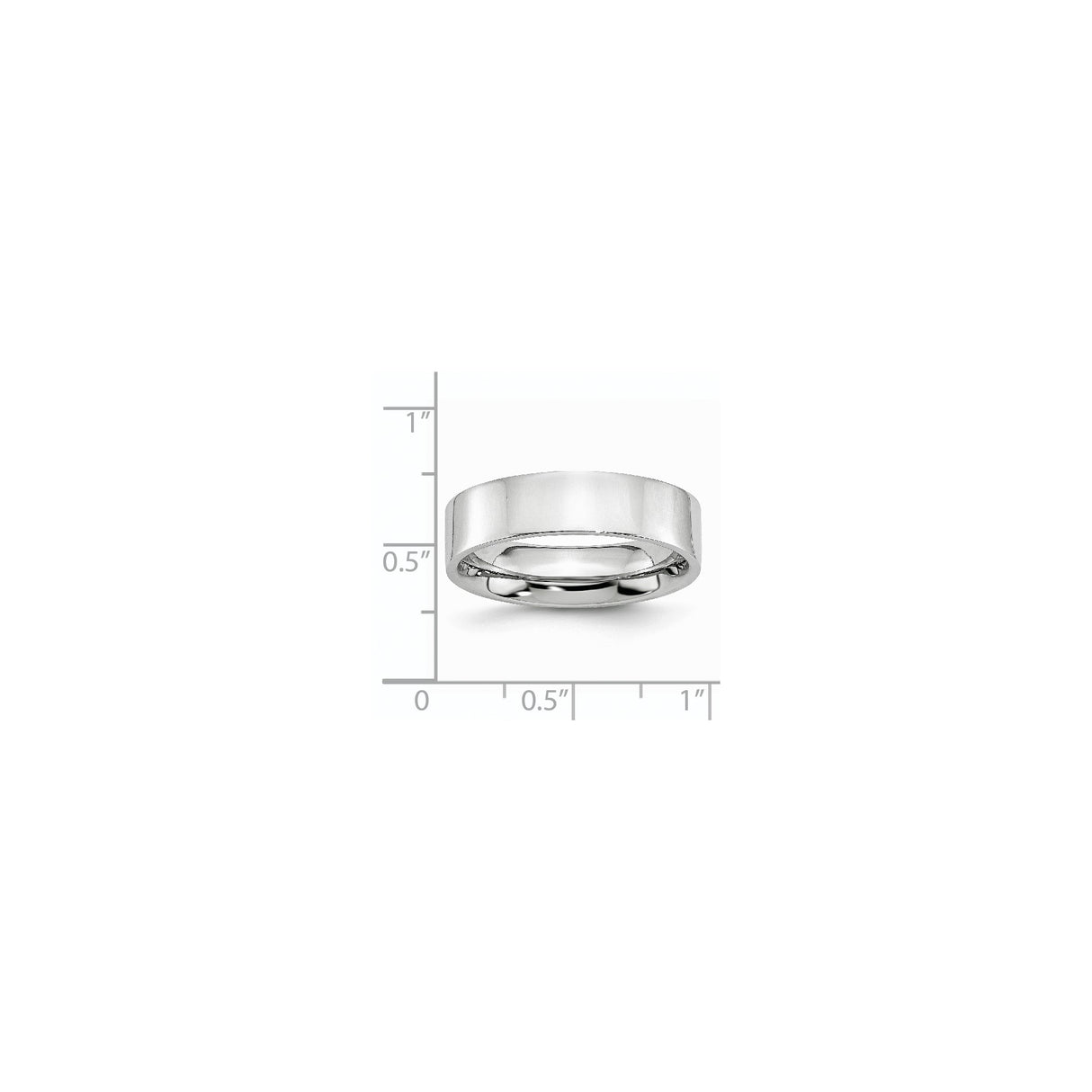 Flat wedding band ring shown for scale
