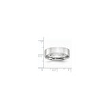 Flat wedding band ring shown for scale