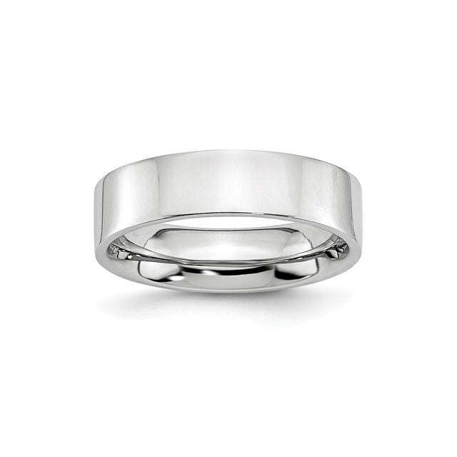 Flat wedding band ring
