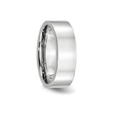 Flat wedding band ring detail view