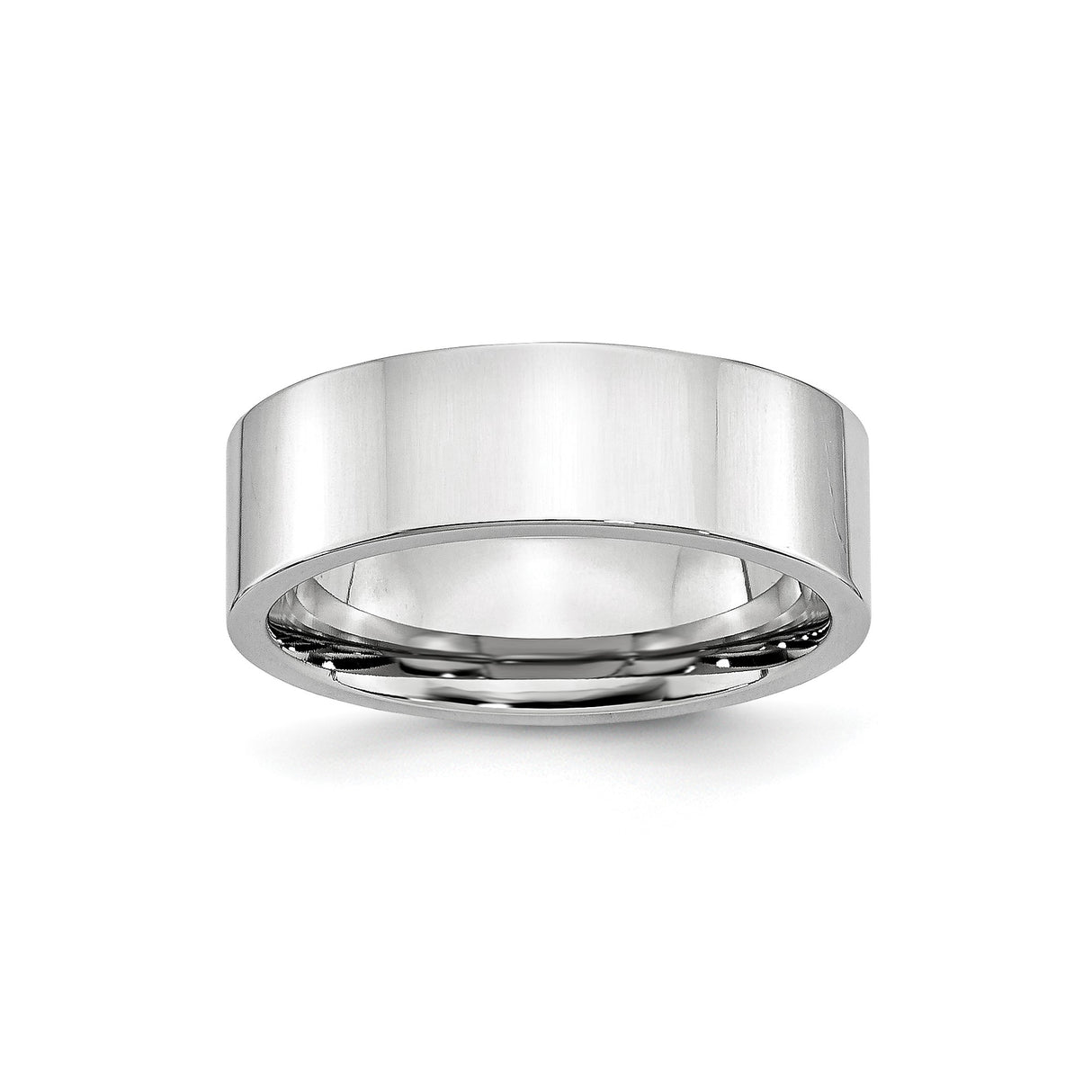 Flat wedding band ring