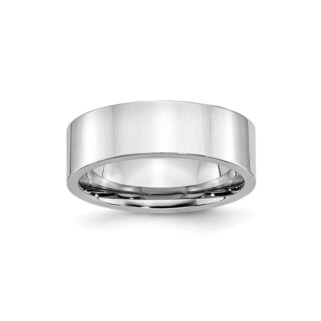 Flat wedding band ring