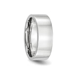 Flat wedding band ring detail view