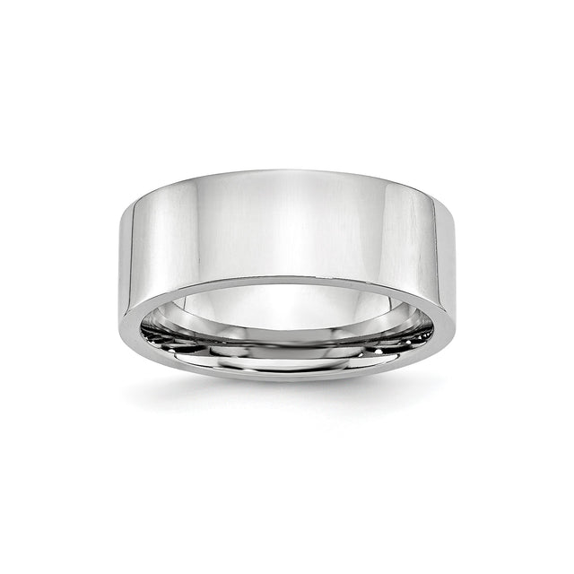 Flat wedding band ring