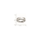 Domed wedding band ring shown for scale