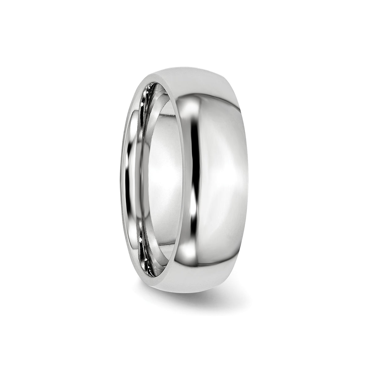 Domed wedding band ring detail view