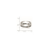 Domed wedding band ring shown for scale