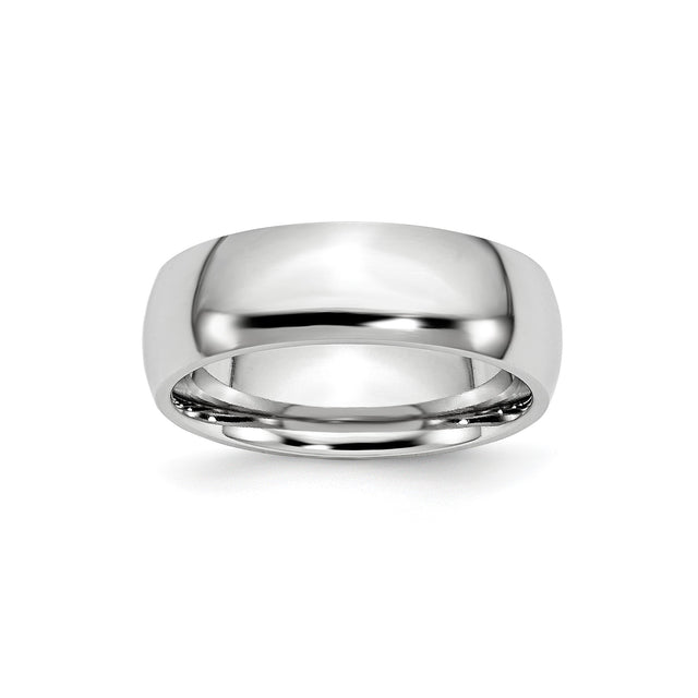 Domed wedding band ring
