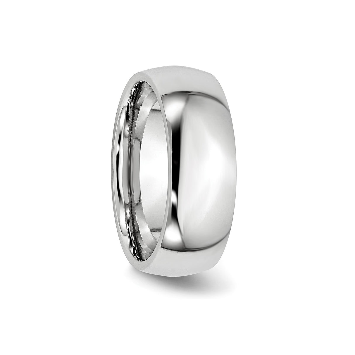 Domed wedding band ring detail view
