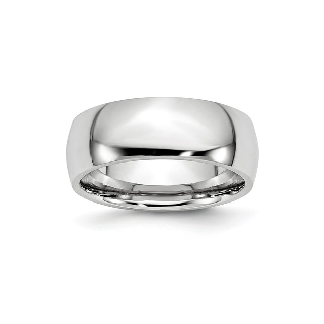 Domed wedding band ring
