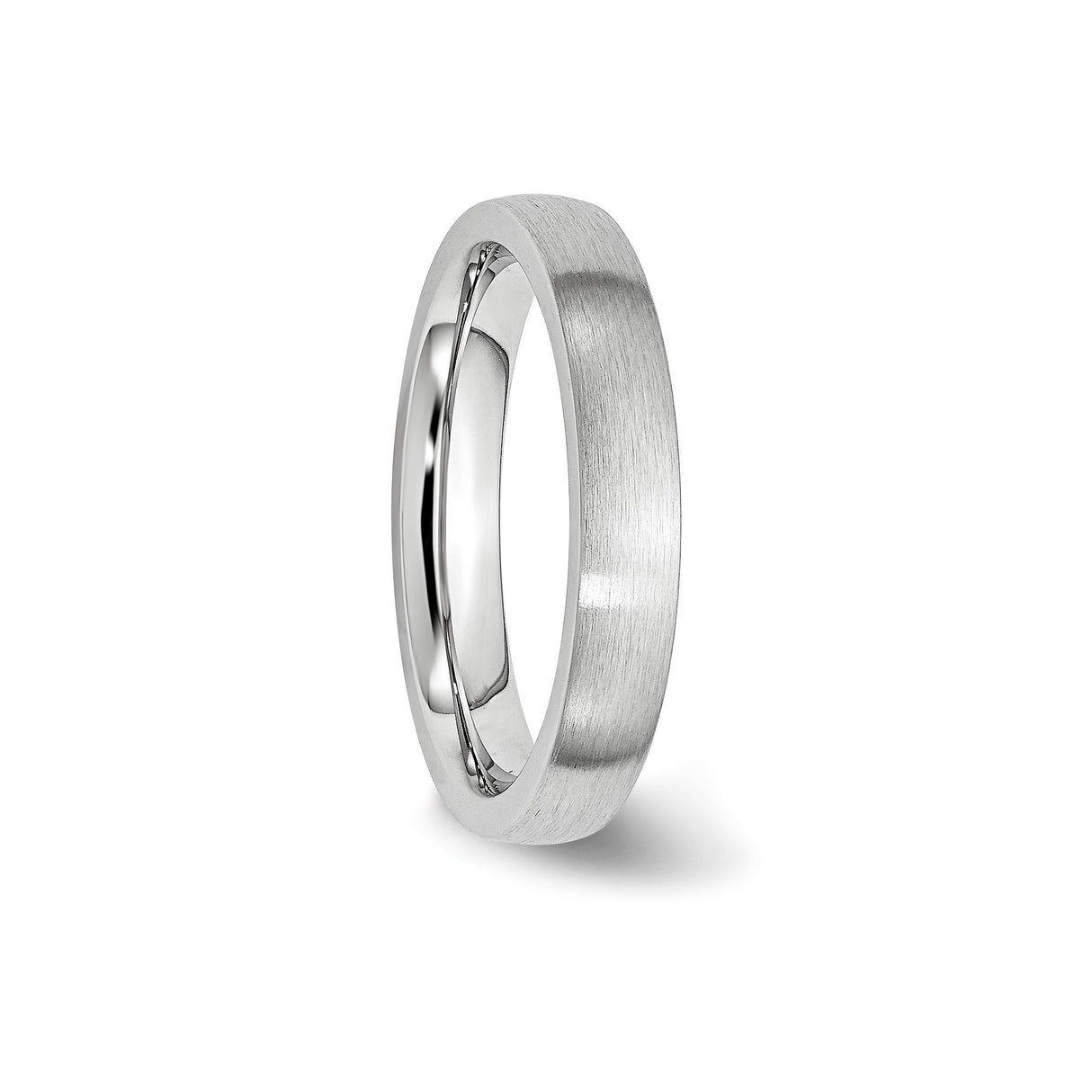 Satin, Domed wedding band ring detail view