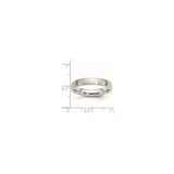 Satin, Domed wedding band ring shown for scale