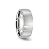 Satin, Domed wedding band ring detail view