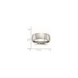 Satin, Domed wedding band ring shown for scale