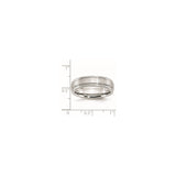 Satin wedding band ring shown for scale