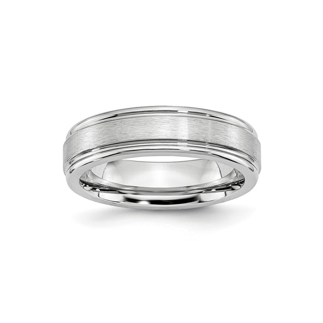 Satin wedding band ring