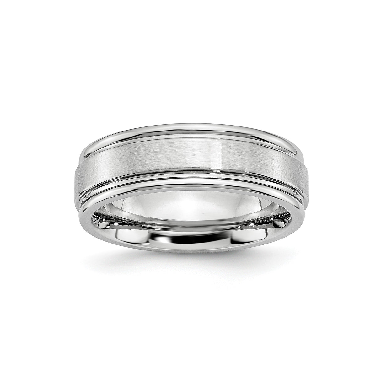Satin wedding band ring