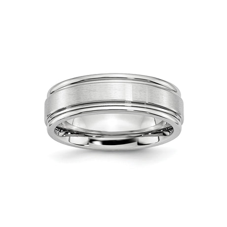 Satin wedding band ring