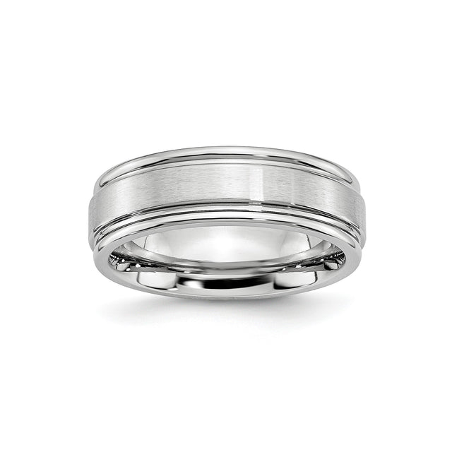 Satin wedding band ring