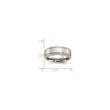Satin wedding band ring shown for scale