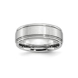Satin wedding band ring