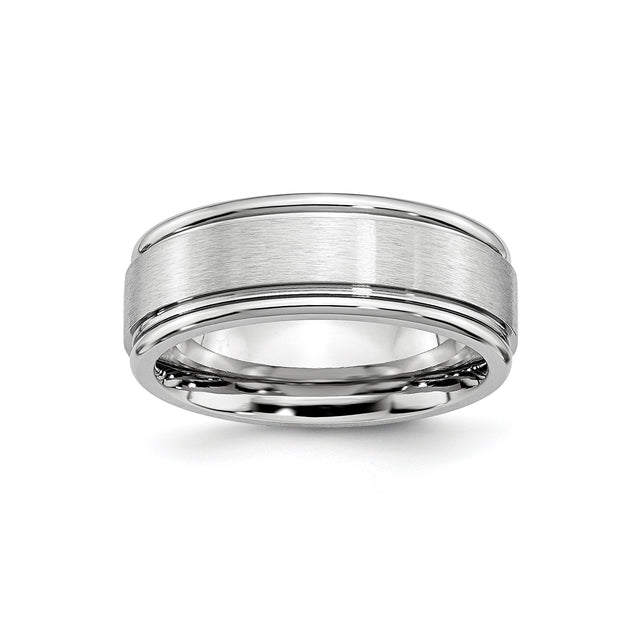 Satin wedding band ring