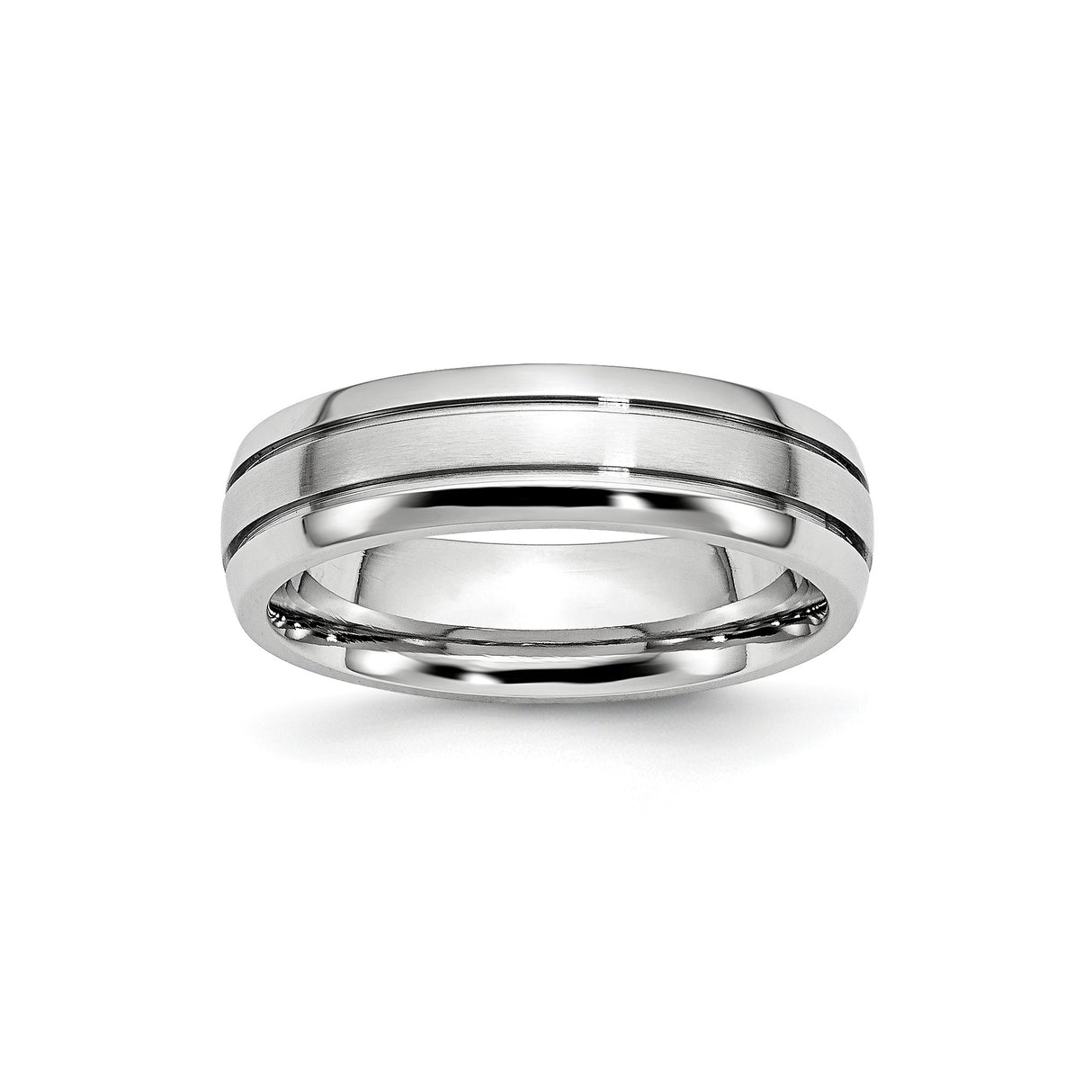 Satin wedding band ring