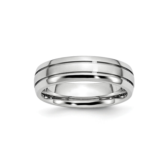 Satin wedding band ring