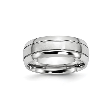 Satin wedding band ring