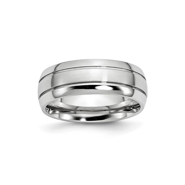 Satin wedding band ring