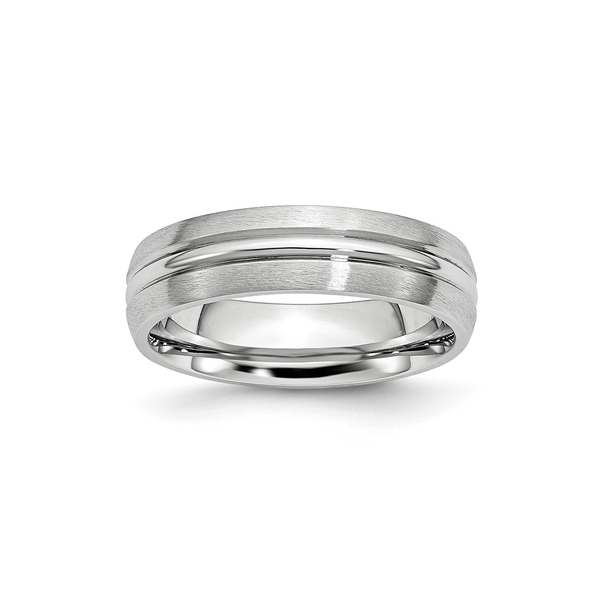 Satin wedding band ring