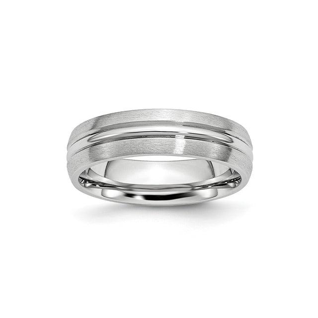 Satin wedding band ring