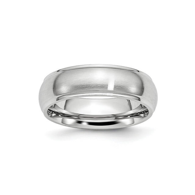 Satin wedding band ring