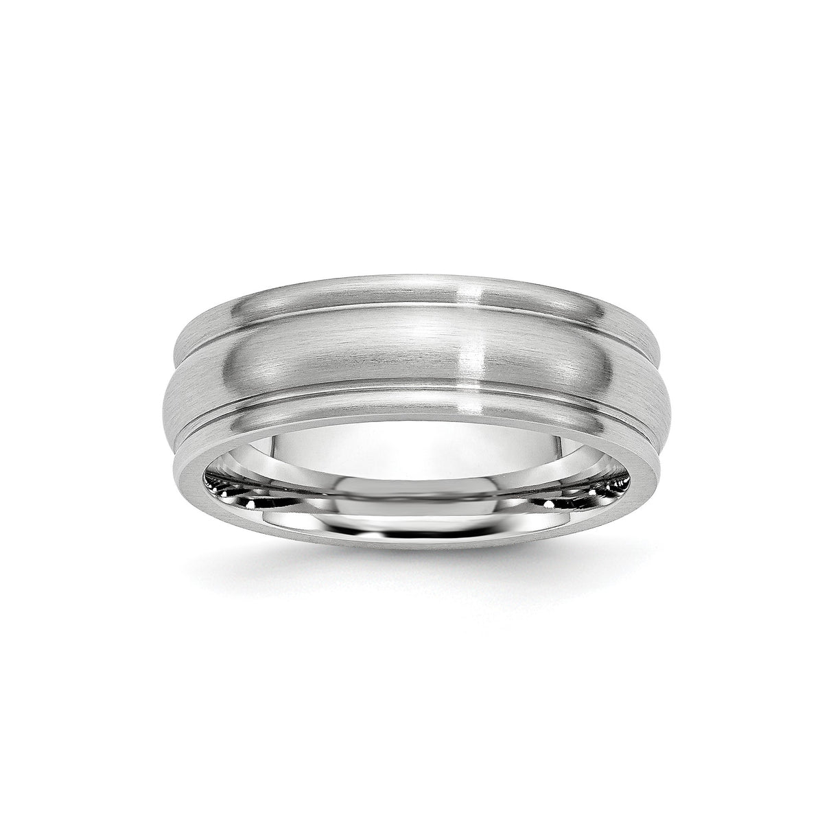 Satin wedding band ring