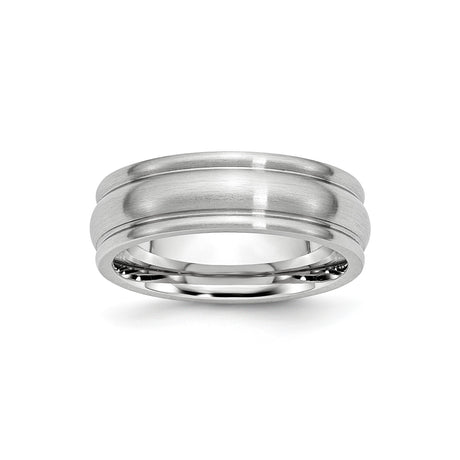 Satin wedding band ring