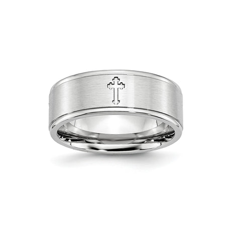 Satin wedding band ring