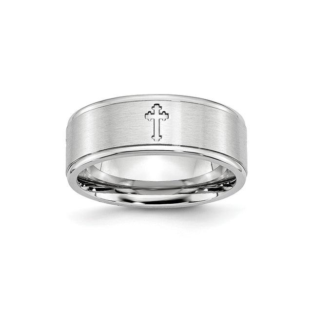 Satin wedding band ring