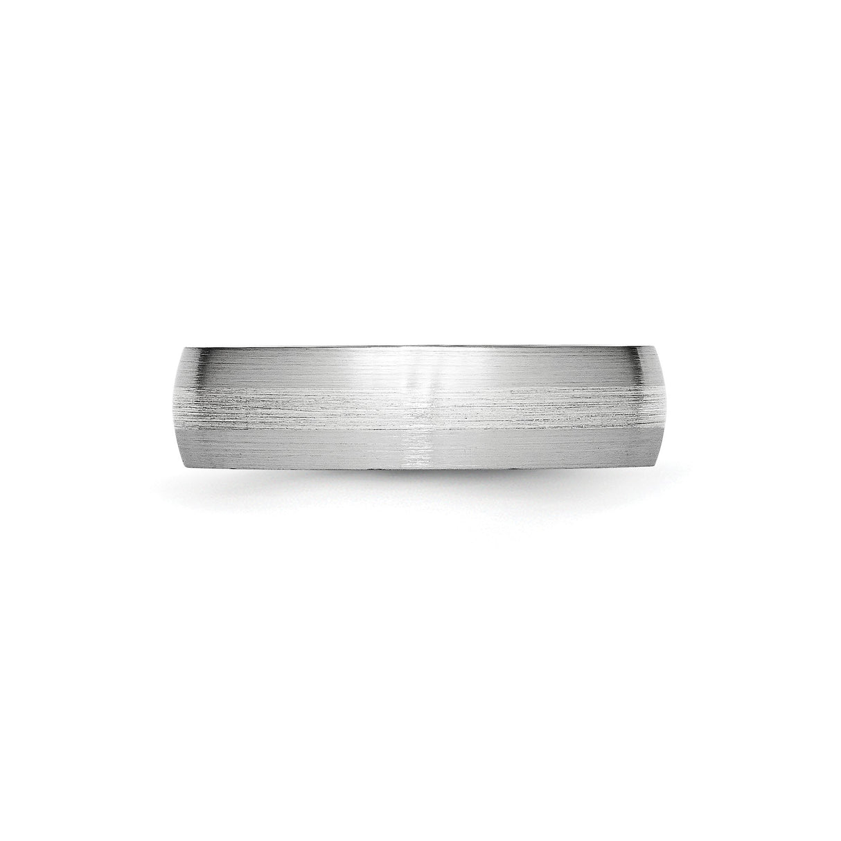 Satin wedding band ring detail view